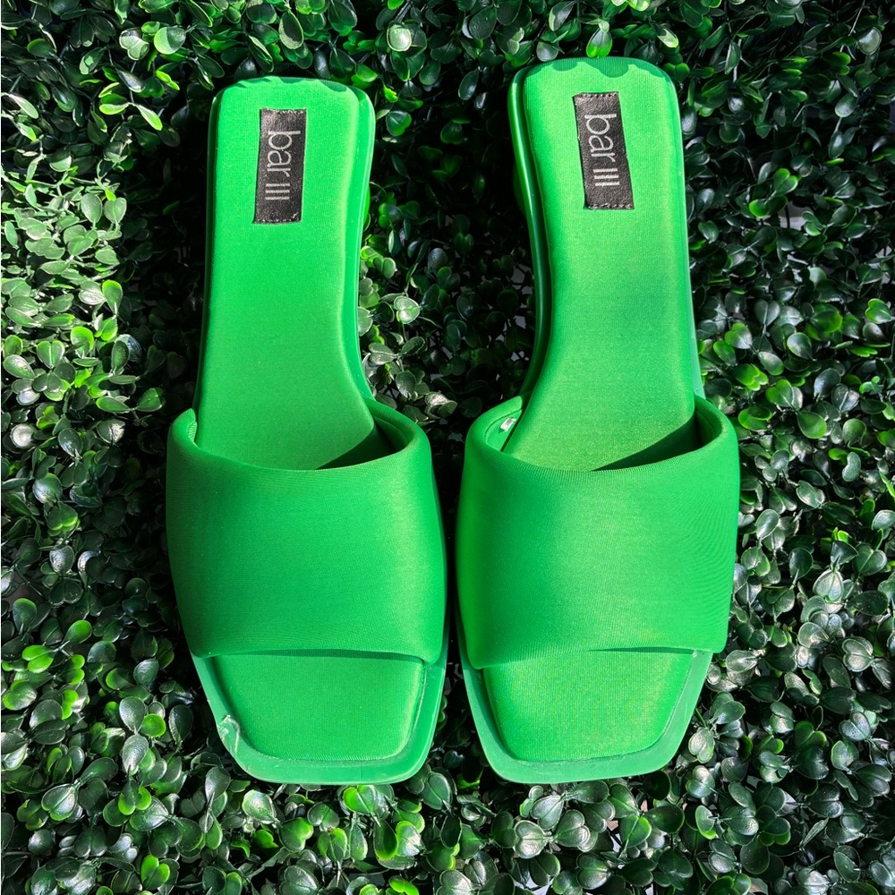 Bar III Women's Vibrant Green Slide Sandals